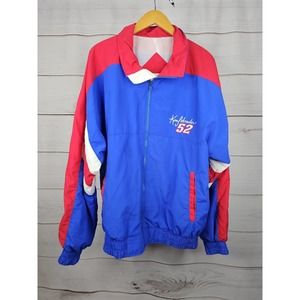 VINTAGE Ken Schrader 52 AC DELCO Jacket MEN L Blue Full Zip Nascar Racing #B73